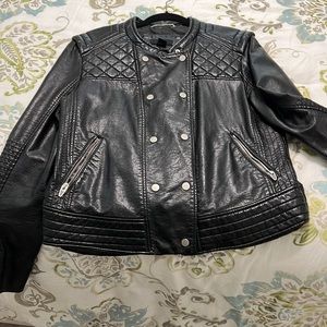 Leather bomber